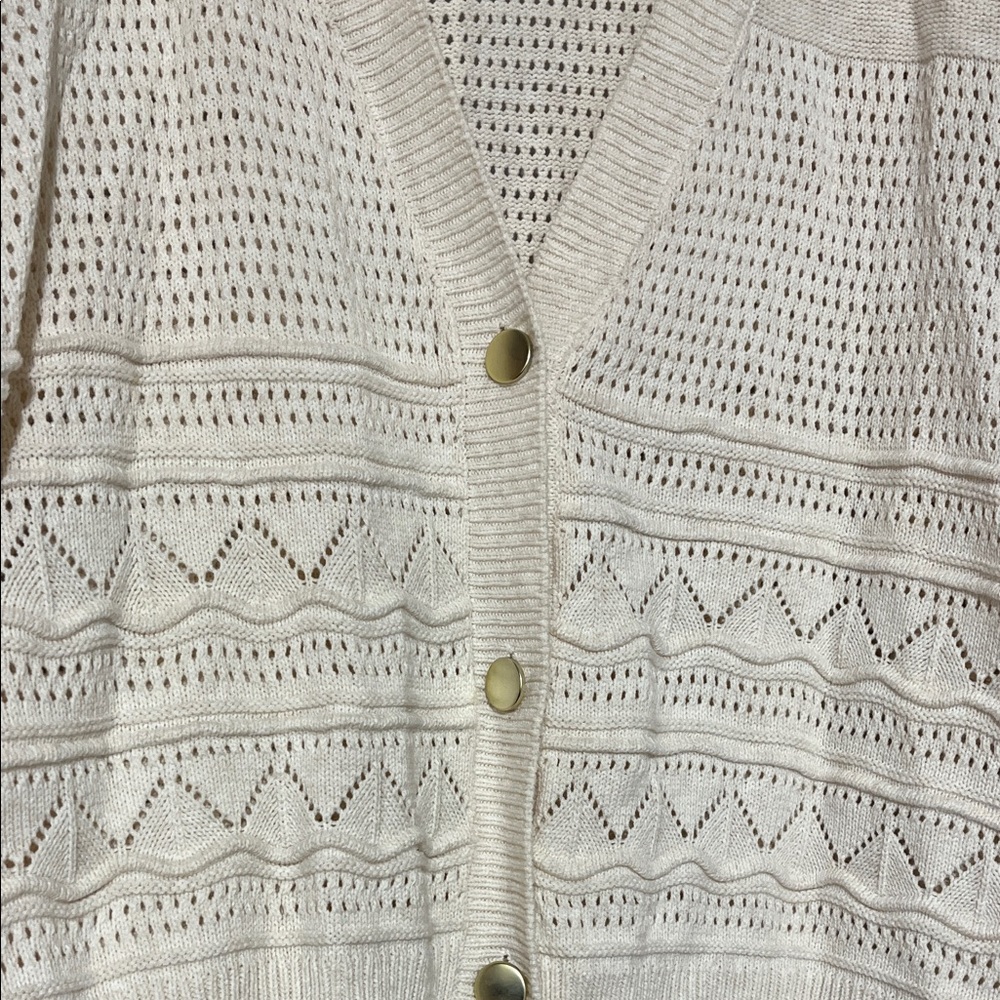 Ophelia Roe Beige Button-Up Cardigan 3X - Picture 4 of 12